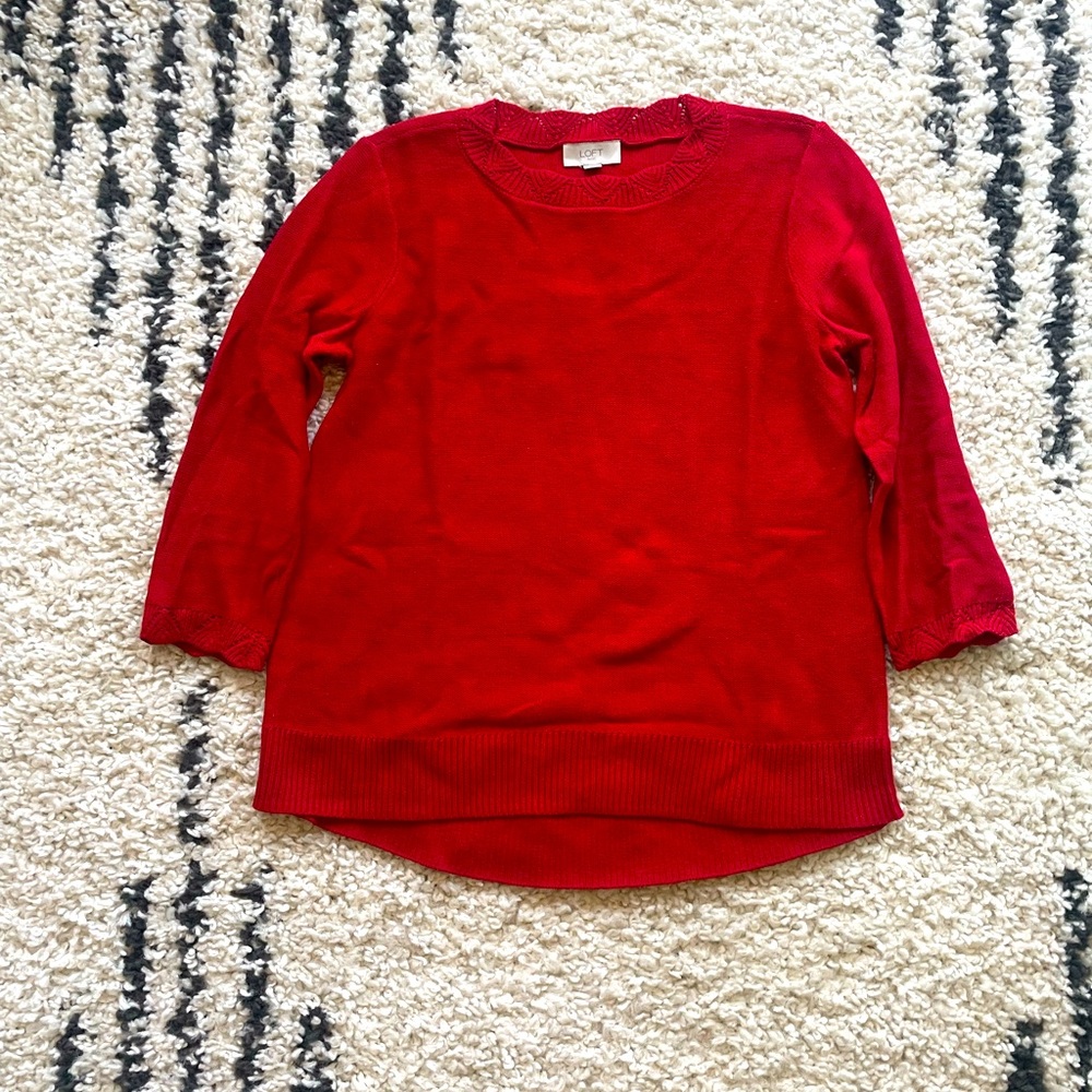 NWOT LOFT Red Sweater (size M)